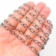 Buy Now Black Rhodium Sterling Silver Smooth Oval Link Chain